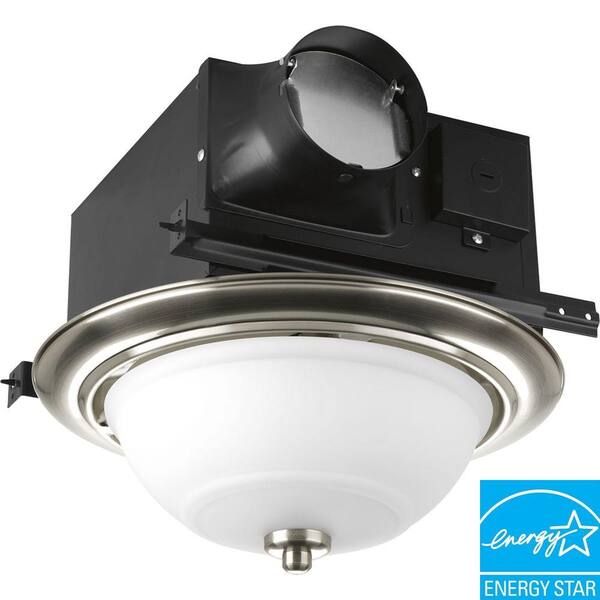 Progress Lighting Brushed Nickel 2-Light Ventilation Fan with Light