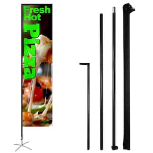 7.2 ft. Rectangle Feather Flagpole Set - Assembled Flutter Banner Pole Set