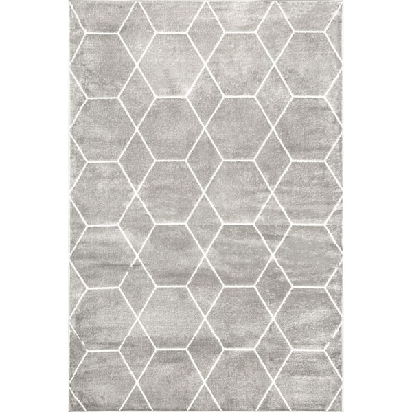nuLOOM Veronica Grey 4 ft. x 6 ft. Geometric Honeycomb Indoor Area Rug