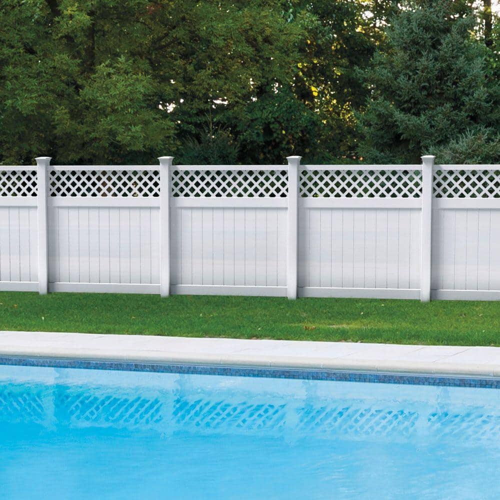Buy 6 ft. H x 6 ft. W Valley White Vinyl Fence Panel Kit Online in