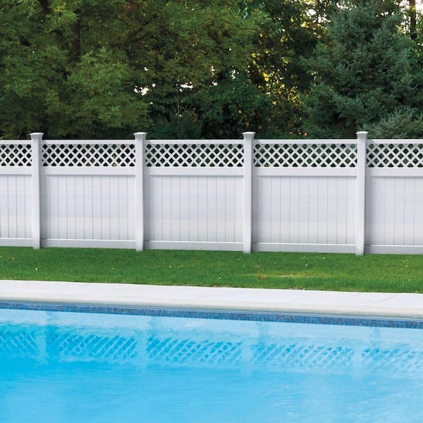 Valley 6 ft. H x 6 ft. W White Vinyl Semi-Privacy Fence Panel (Unassembled)