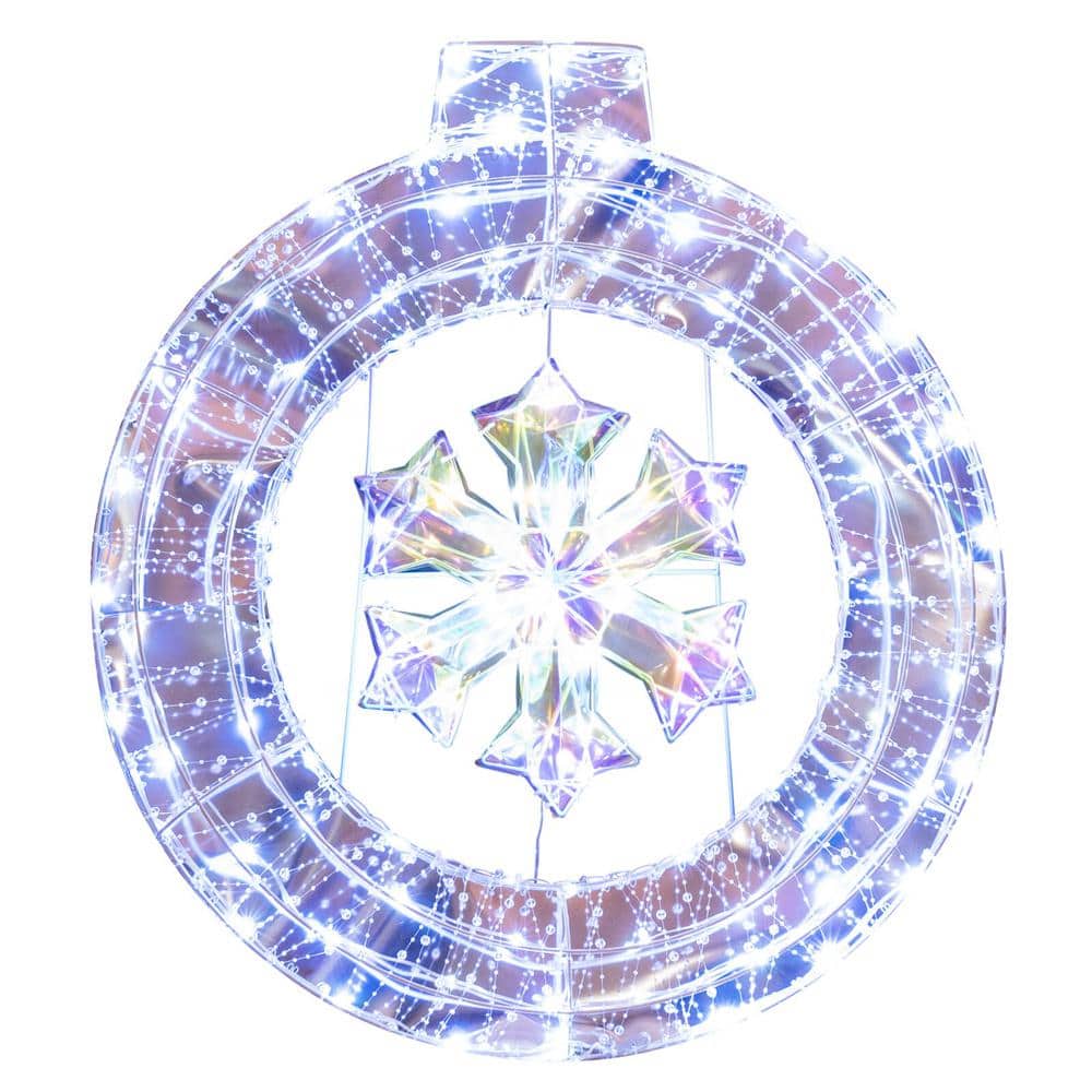 Costway 33 in. White PreLit White Light Artificial Christmas Wreath