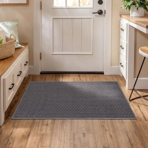 Pin Dot Dark Gray/Black 3 ft. x 4 ft. Indoor Area Rug