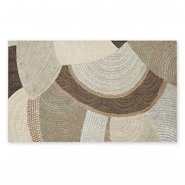 Mystic Neutral Patterns Brown 18 in. x 30 in. Polyester Non-Slip Outdoor Door Mat