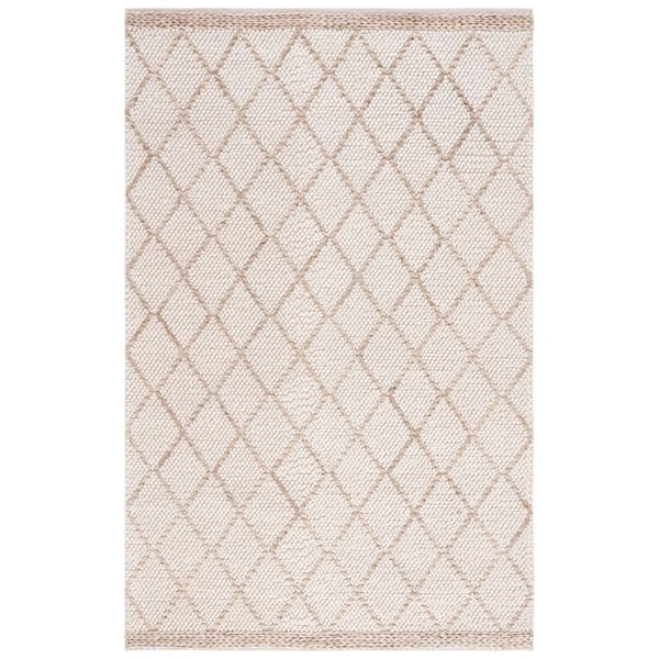 Natura 4 ft. x 6 ft. Ivory/Natural Diamond Border Area Rug