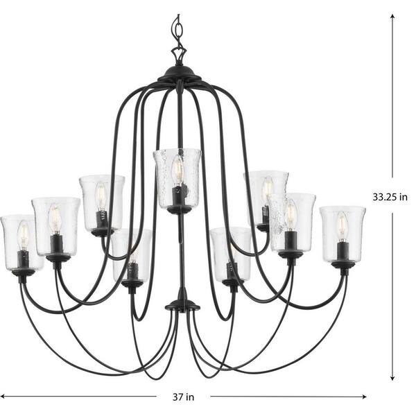 Progress Lighting Bowman 5-Light Matte Black Coastal Chandelier
