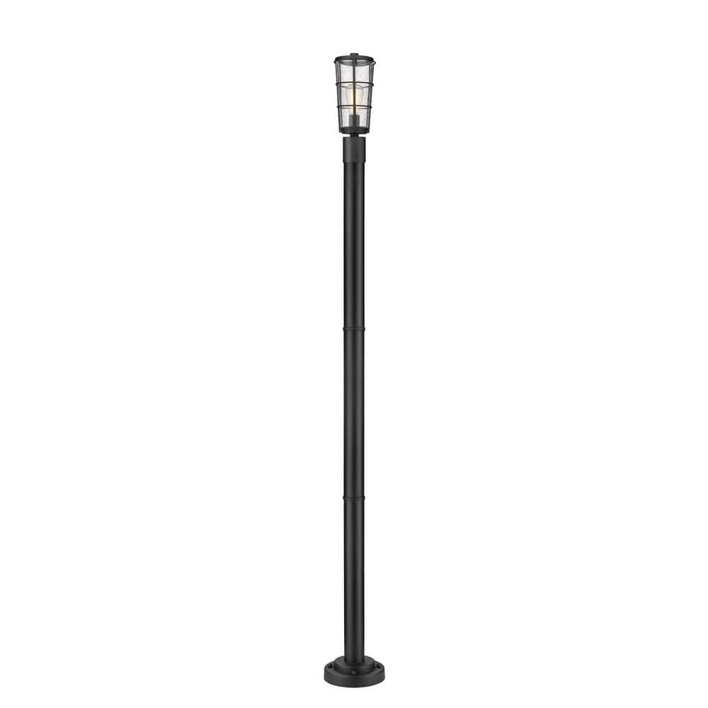 Helix 1-Light Black 88.75 in. Aluminum Hardwired Outdoor Weather ...