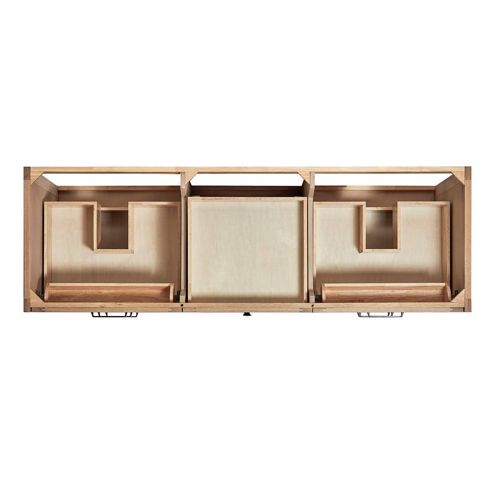 Monroe 67" Light Oak Double Vanity with White Quartz Top