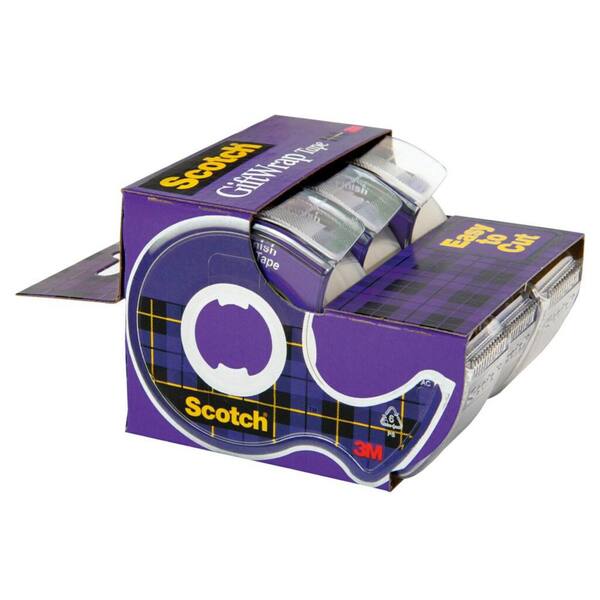 6 Count Scotch Magic Tape and GiftWrap Tape with Dispenser Clear 3/4" x 1100" 