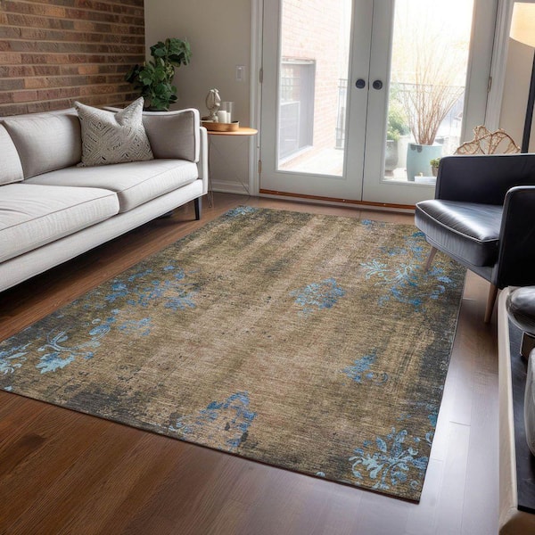 Chantille Machine Washable Indoor/Outdoor Abstract ACN1788 Taupe 5 ft. x 7 ft. 6 in. Area Rug