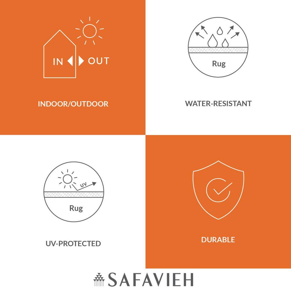 Gray and Beige Rectangular Synthetic Outdoor Area Rug