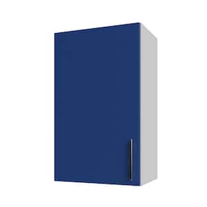Miami Reef Blue Matte 18 in. x 30 in. x 12 in. Flat Panel Stock Assembled Wall Kitchen Cabinet