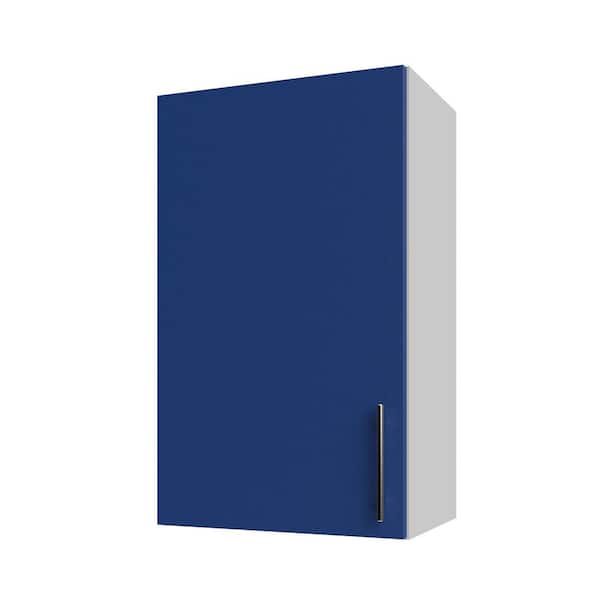 WeatherStrong Miami Reef Blue Matte 18 in. x 30 in. x 12 in. Flat Panel Stock Assembled Wall Kitchen Cabinet