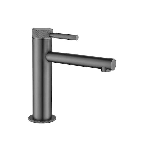 Single Handle Single Hole Brass Bathroom Sink Faucet in Matte Black