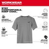 Milwaukee Men's X-Large Gray Cotton/Polyester Short-Sleeve Hybrid Work T- Shirt 603G-XL - The Home Depot