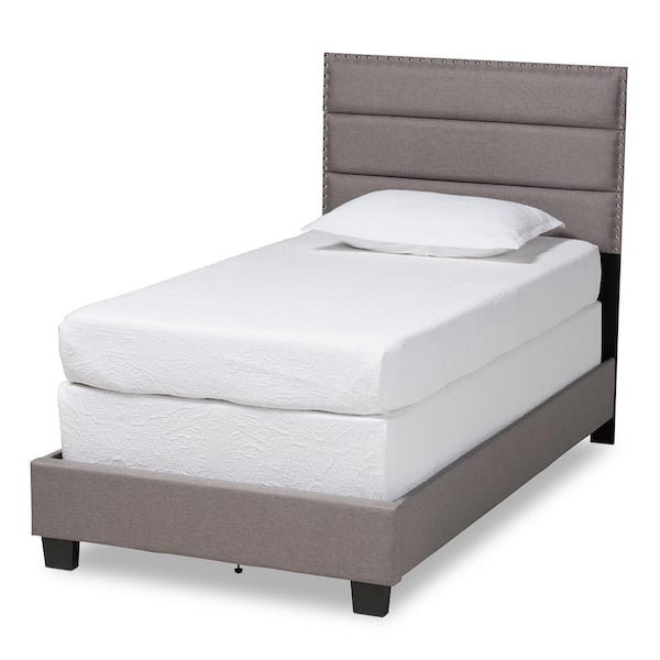 Baxton Studio Ansa Gray and Black Twin Bed