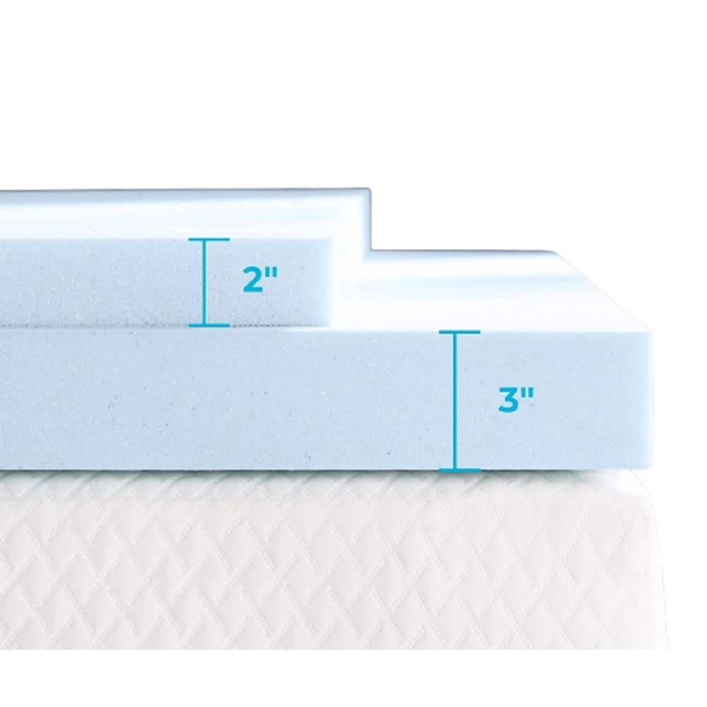 Afoxsos 3 in. Small Single Gel Memory Foam Polyurethane Mattress Topper ...