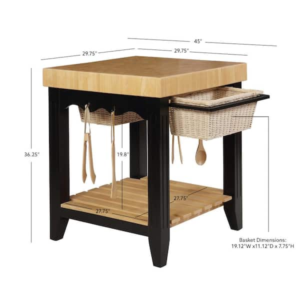 Butcher Block Inspired Wooden Kitchen Island - Decor Steals