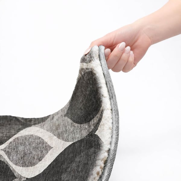 Dream Shag Premium Machine Washable Abstract ADS749 Black 9 ft. x 12 ft. Area Rug