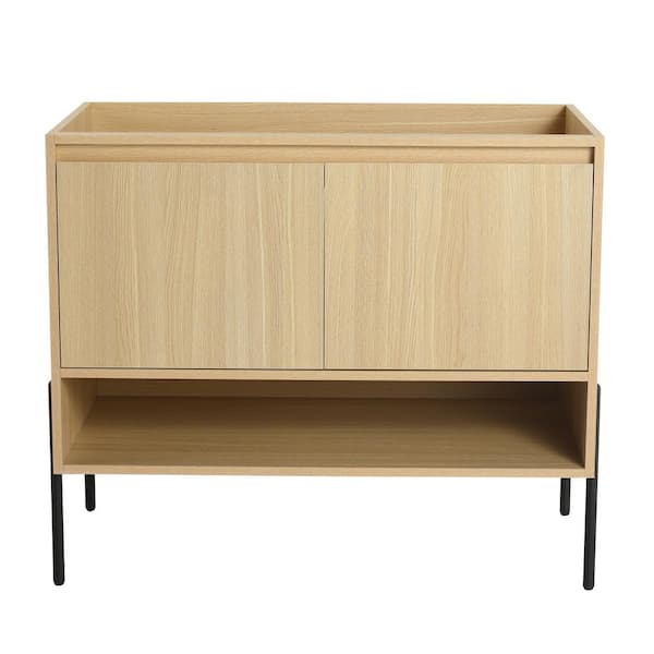 Torino 35.06 in. W x 17.94 in. D x 30.31 in. H Freestanding Bath Vanity Cabinet without Top in Original Oak Unassembled