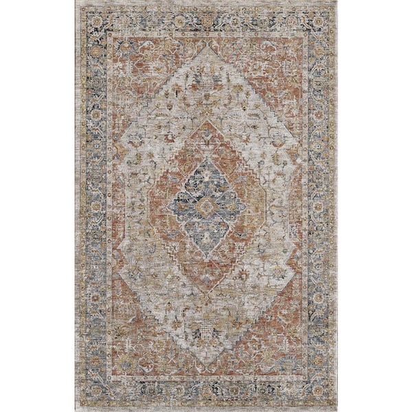MILLERTON HOME Ivy Rust 5 ft. x 8 ft. Boho Moroccan Area Rug