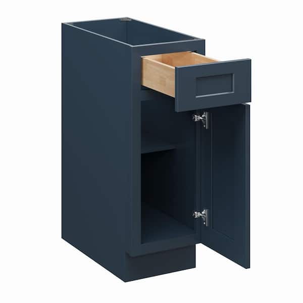 12 in. W x 24. in D x 34.5 in. H Ready to Assemble Floor Base Cabinets with Single Drawer, Single Door in Cyber Grey
