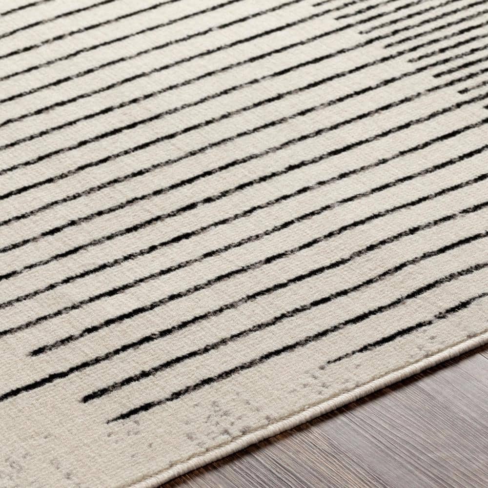 Livabliss Black and Ivory Geometric 7'10" x 10' Area Rug