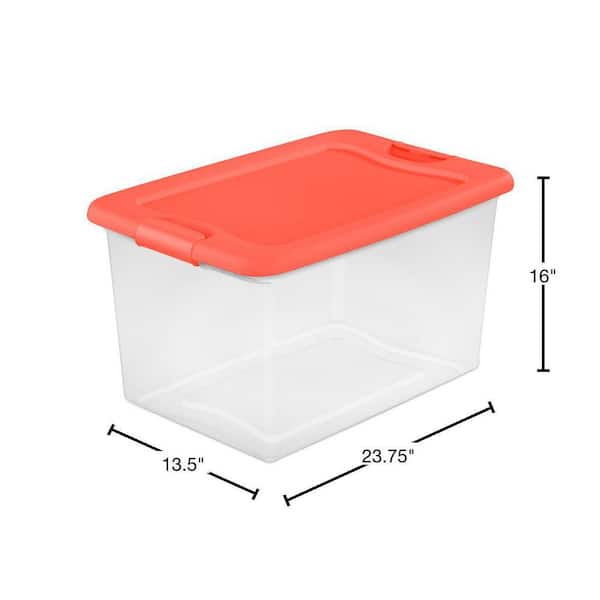 Sterilite 64 Quart Latching Storage Box - Clear/White, 64 qt - Foods Co.