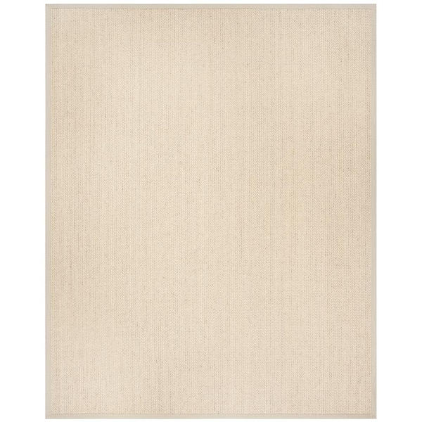 Natural Fiber 10 ft. x 14 ft. Light Gray Solid Color Area Rug