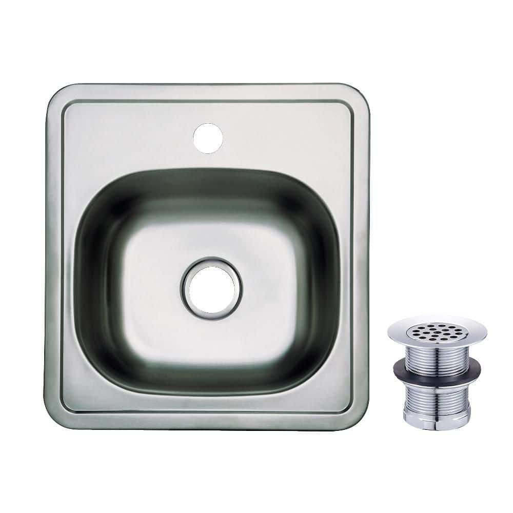 Studio Stainless Steel 15 in. 1-Hole Self-Rimming Drop-In Bar Sink in Stainless Steel price history on PriceWatchPro