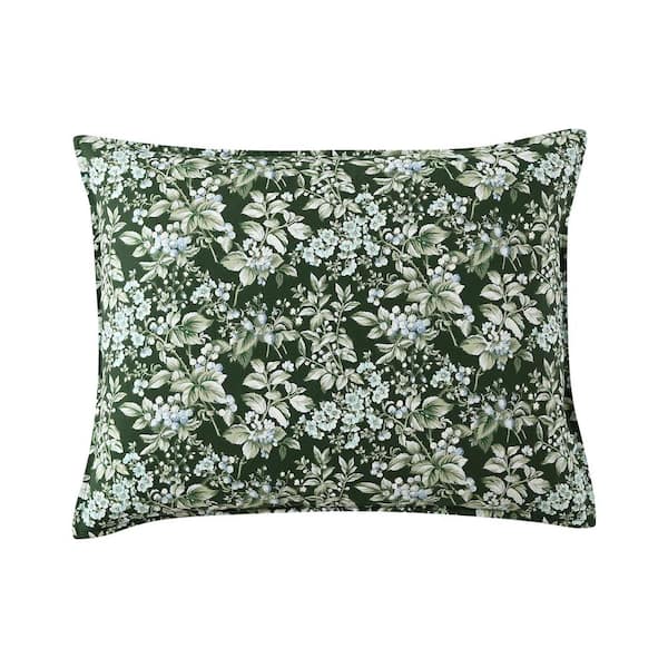Laura Ashley 7pc Full/queen Bramble Floral 100% Cotton Comforter Sham Bonus  Set Green : Target