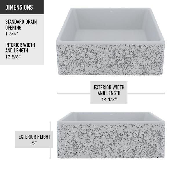 Cast Stone Calendula Concrete Rectangular Vessel Bathroom Sink in Ash Gray with Faucet and Pop-Up Drain in Matte Black Cast Stone Calendula Concrete Rectangular Vessel Bathroom Sink in Ash Gray with Faucet and Pop-Up Drain in Matte Black