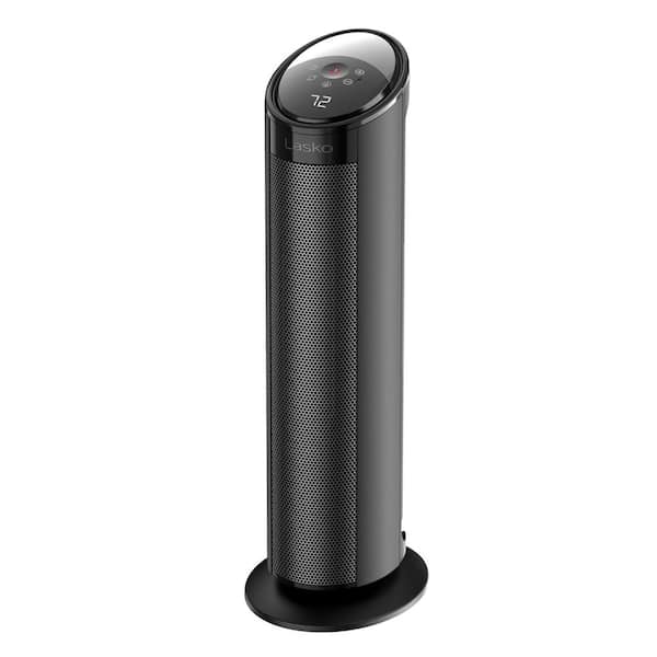 1500W 22 in. Black Indoor Electric Tower Ceramic Forced Air Ceramic Space Heater with Child Lock, 3-Speeds, and Remote
