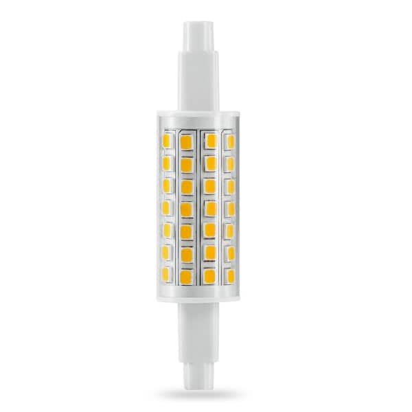 50-Watt Equivalent T3 R7s Base Tubular LED Dimmable Light Bulb 3000K Warm White (4-Pack)