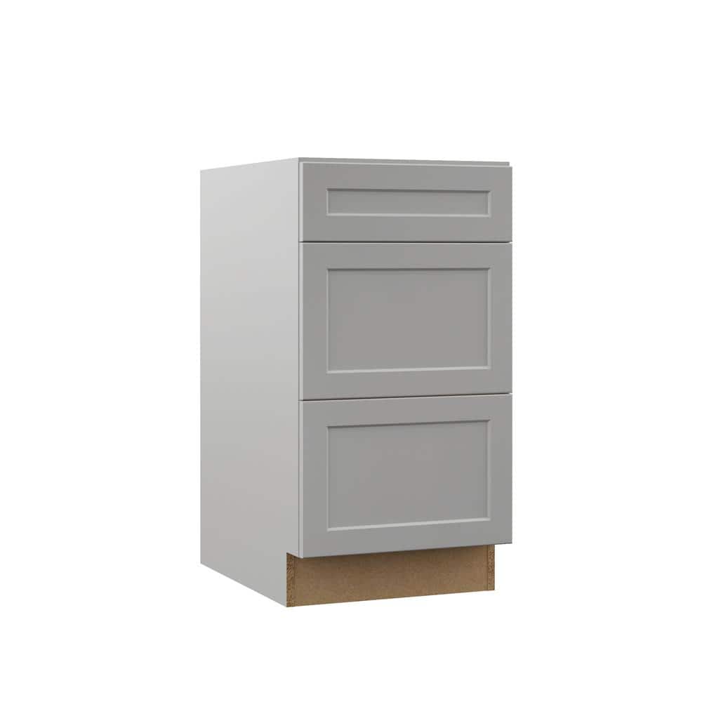 Designer Series Melvern 18 in. W x 24 in. D x 34.5 in. H Assembled Shaker 3-Drawer Base Cabinet in Heron Gray price history on PriceWatchPro