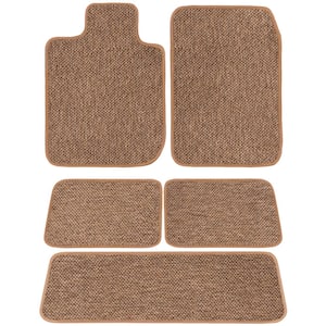 BMW X5 Beige All-Weather Textile Carpet Car Mats, Custom Fit for 2014-2021 Driver, Passenger, 2nd and 3rd Row (5-Piece)
