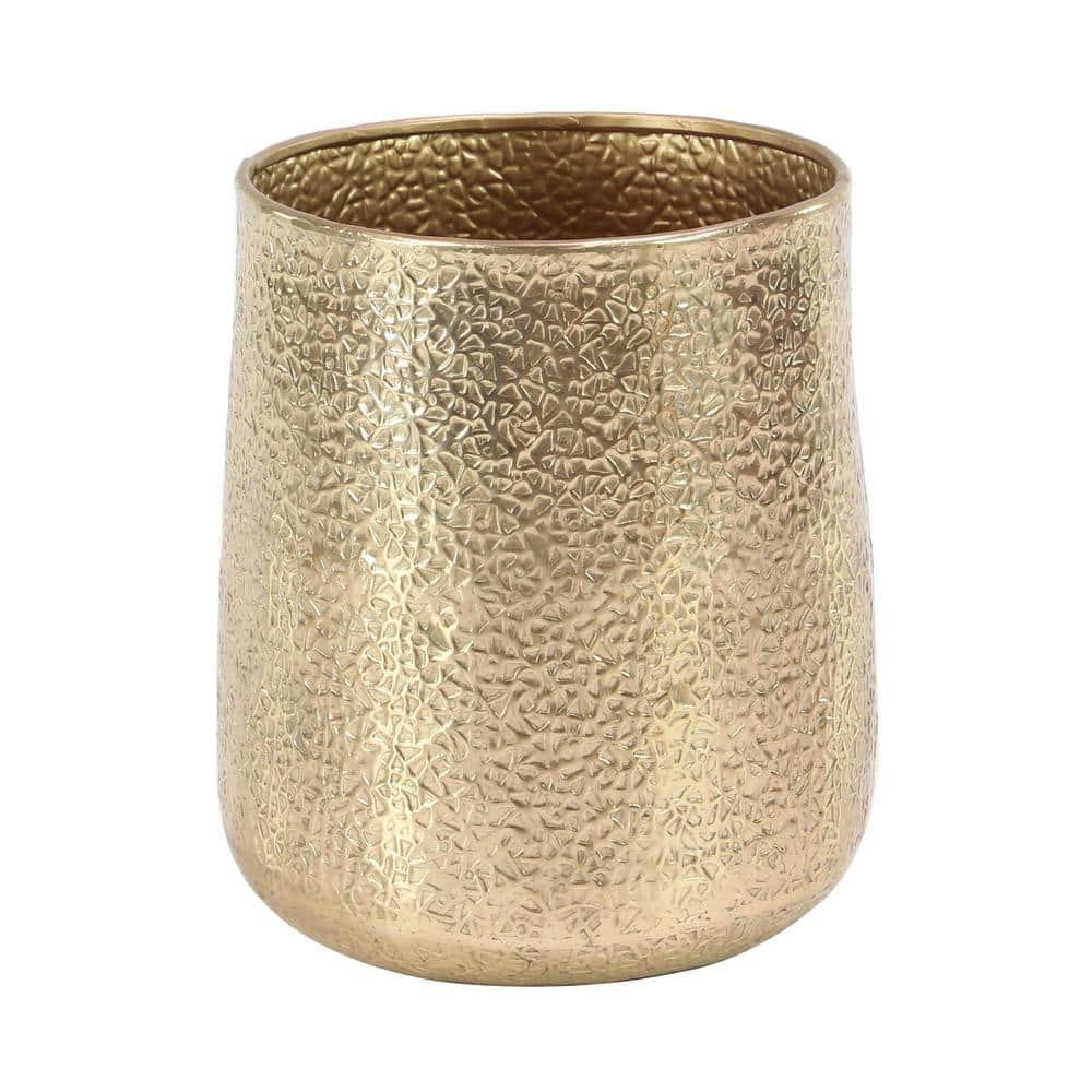 Gold Hammered Aluminum Indoor Outdoor Planter Set of 3