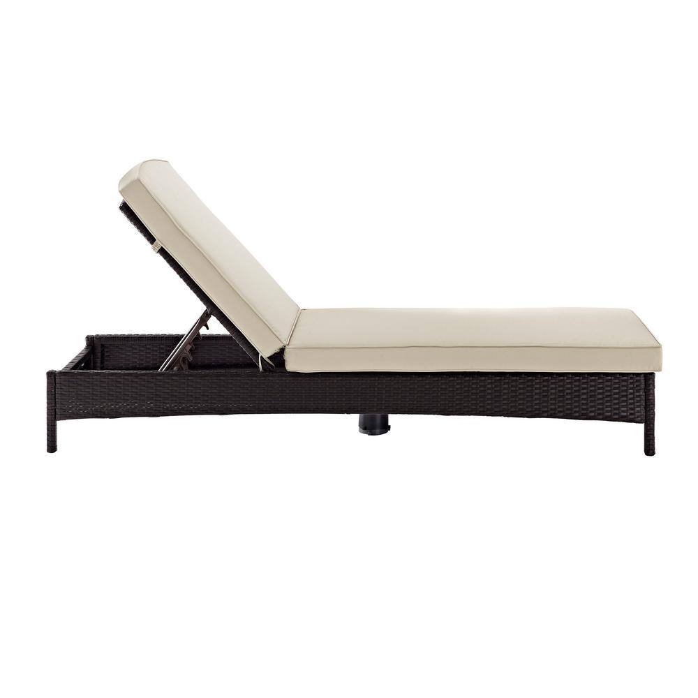 Beige Cushioned Steel Frame Outdoor Chaise Lounge