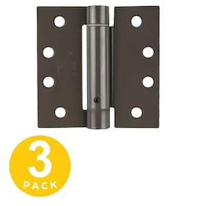 4 in. x 4 in. Prime Coat Full Mortise Spring Squared Hinge with Non-Removable Pin - Set of 3