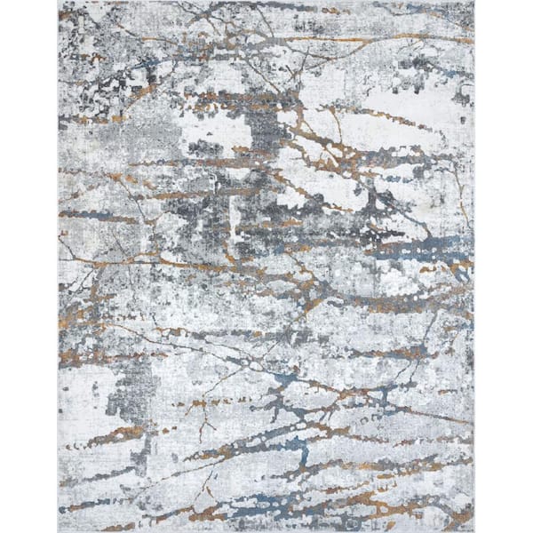 Tayse Rugs Hillside Abstract Gray 4 ft. x 6 ft. Indoor Area Rug