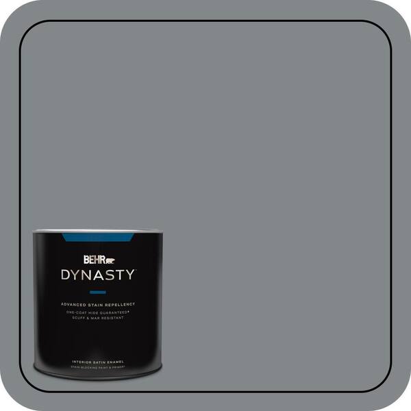 BEHR DYNASTY 1 qt. #N500-5 Magnetic Gray color One-Coat Hide Satin Enamel Interior Stain-Blocking Paint and Primer
