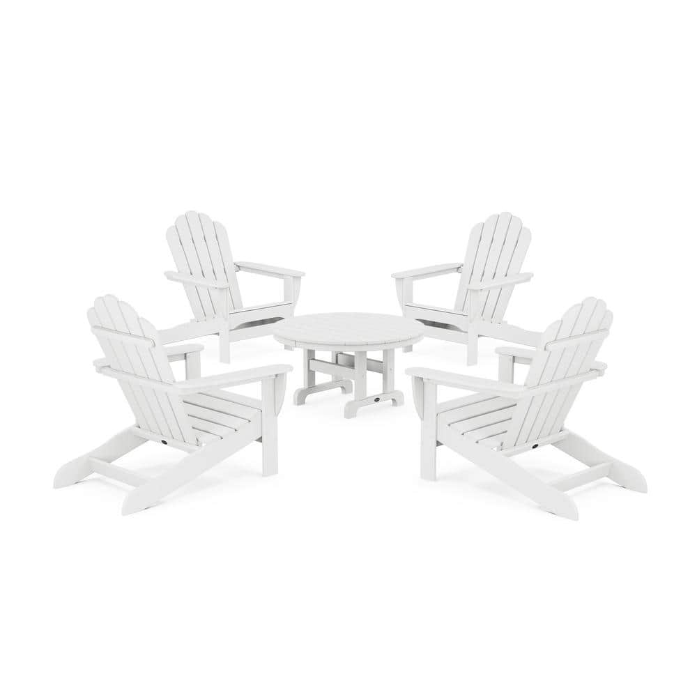 Classic White 5-Piece Plastic Patio Conversation Set in Oversized Adirondack Chair Monterey Bay price history on PriceWatchPro