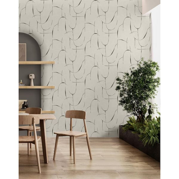 30.75 sq. ft. Light Ammonite Mocking Jay Vinyl Peel and Stick Wallpaper Roll