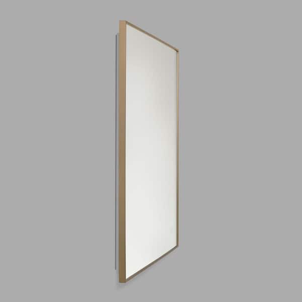 Cadre 30 in. x 30 in. Satin Brass Integrated LED Illuminated Dimmable Vanity Light Mirror