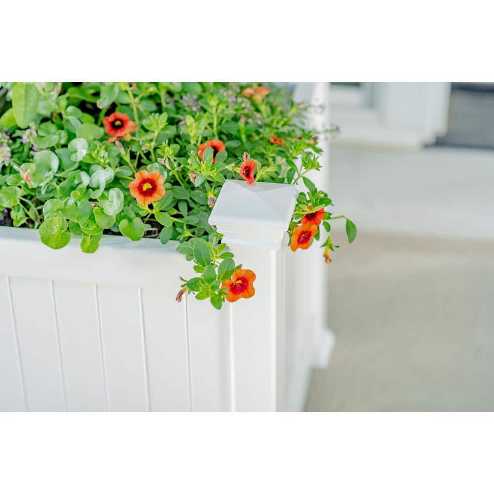 White Vinyl 16" Classic Outdoor Planter Box
