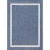 Beverly Rug Waikiki Blue/White 8 ft. x 10 ft. Bordered Indoor/Outdoor Area Rug HD-WKK20446-8X10
