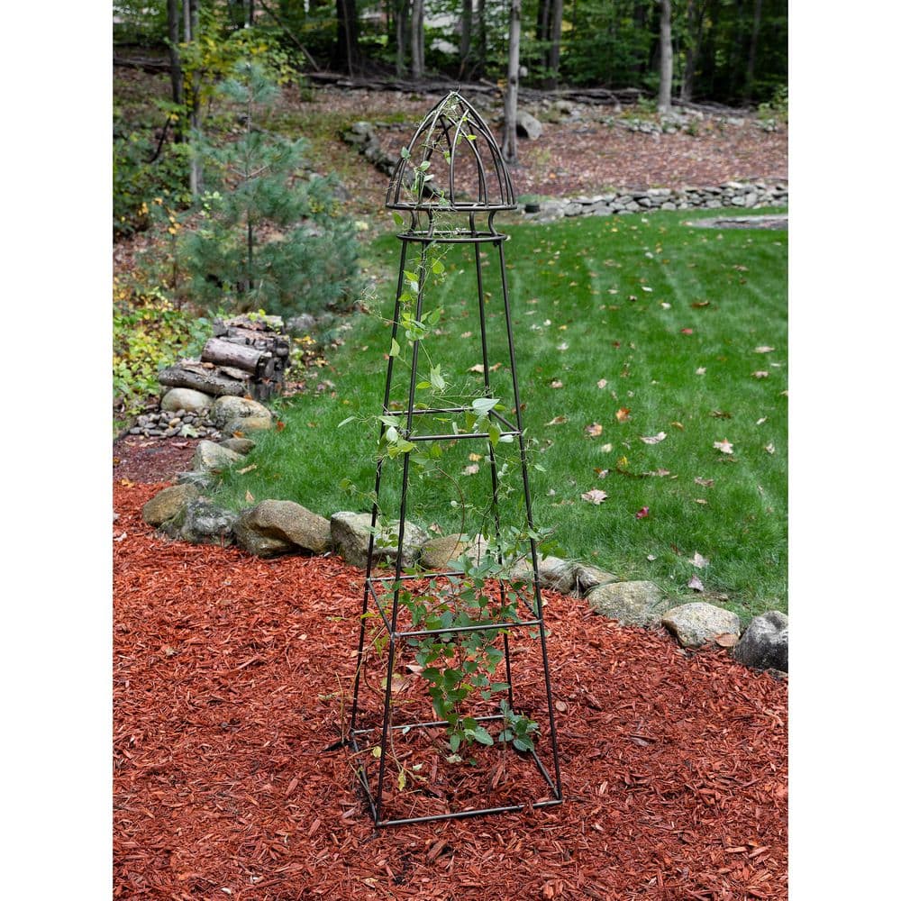 Graphite Wrought Iron Weather Resistant Outdoor Garden Trellis