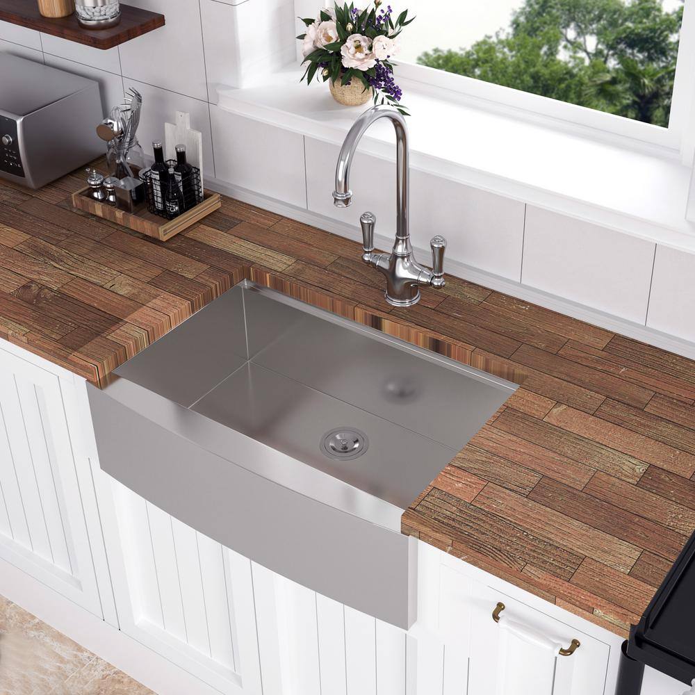 30'' Stainless Steel Farmhouse Single Bowl Kitchen Sink with Accessories