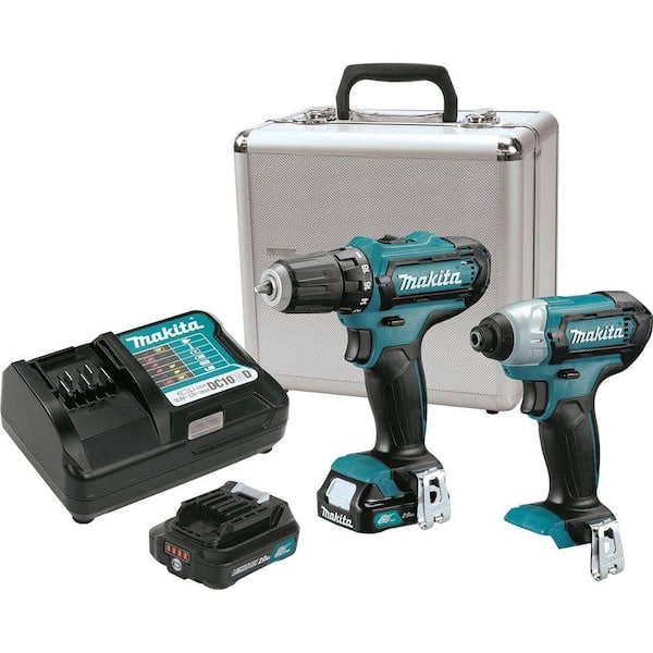 Makita 12-Volt MAX CXT Lithium-Ion Cordless Impact Driver/Drill Combo Kit (2-Piece) with Two 2.0 Ah Batteries Charger Case