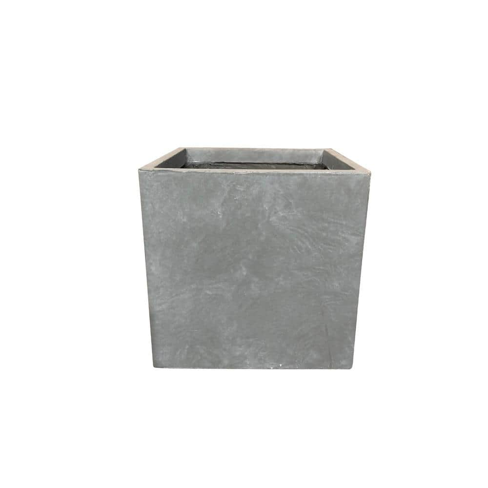 KANTE 10 in. Tall Slate Gray Lightweight Concrete Square Modern